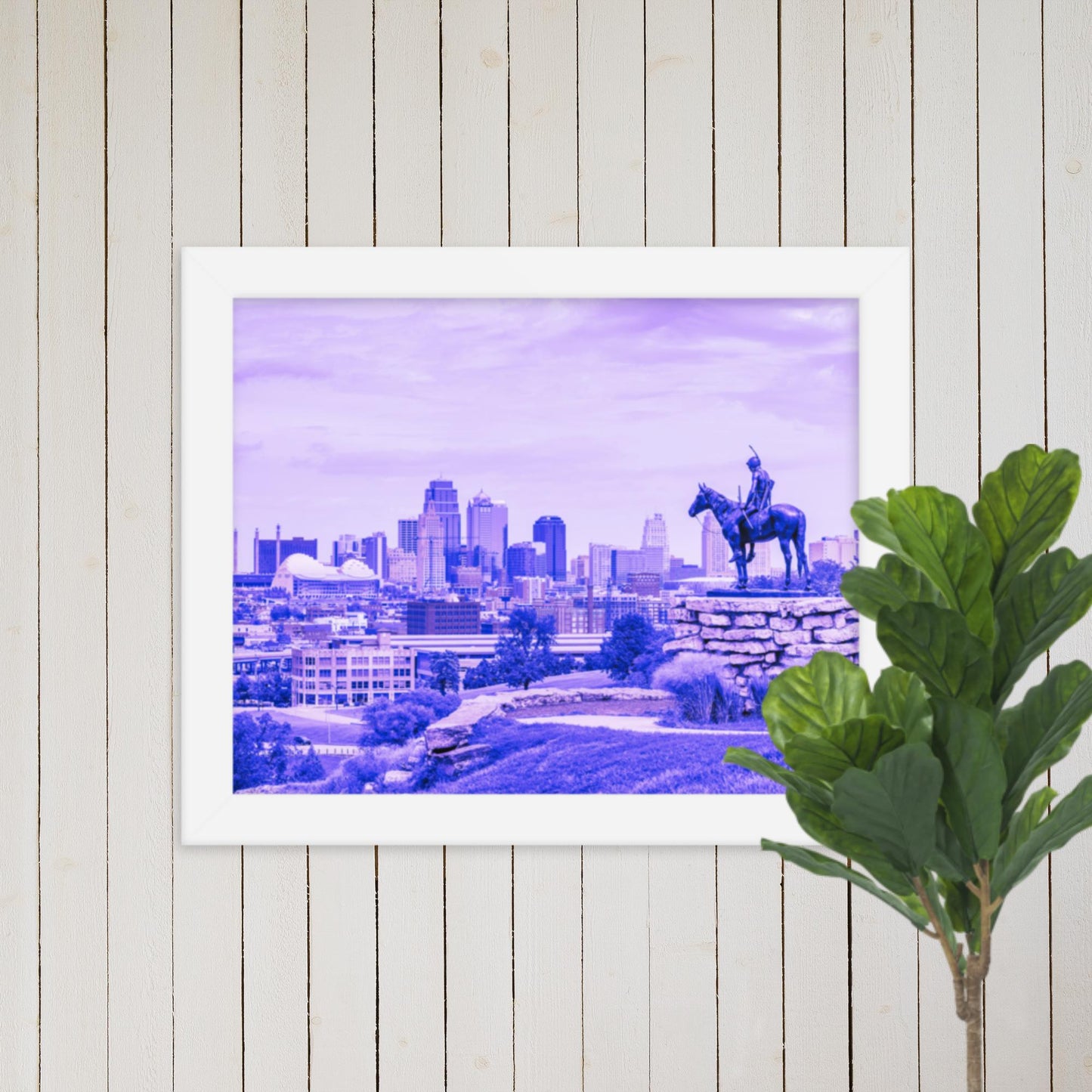 Kansas City's "The Scout" in Amethyst Framed Poster