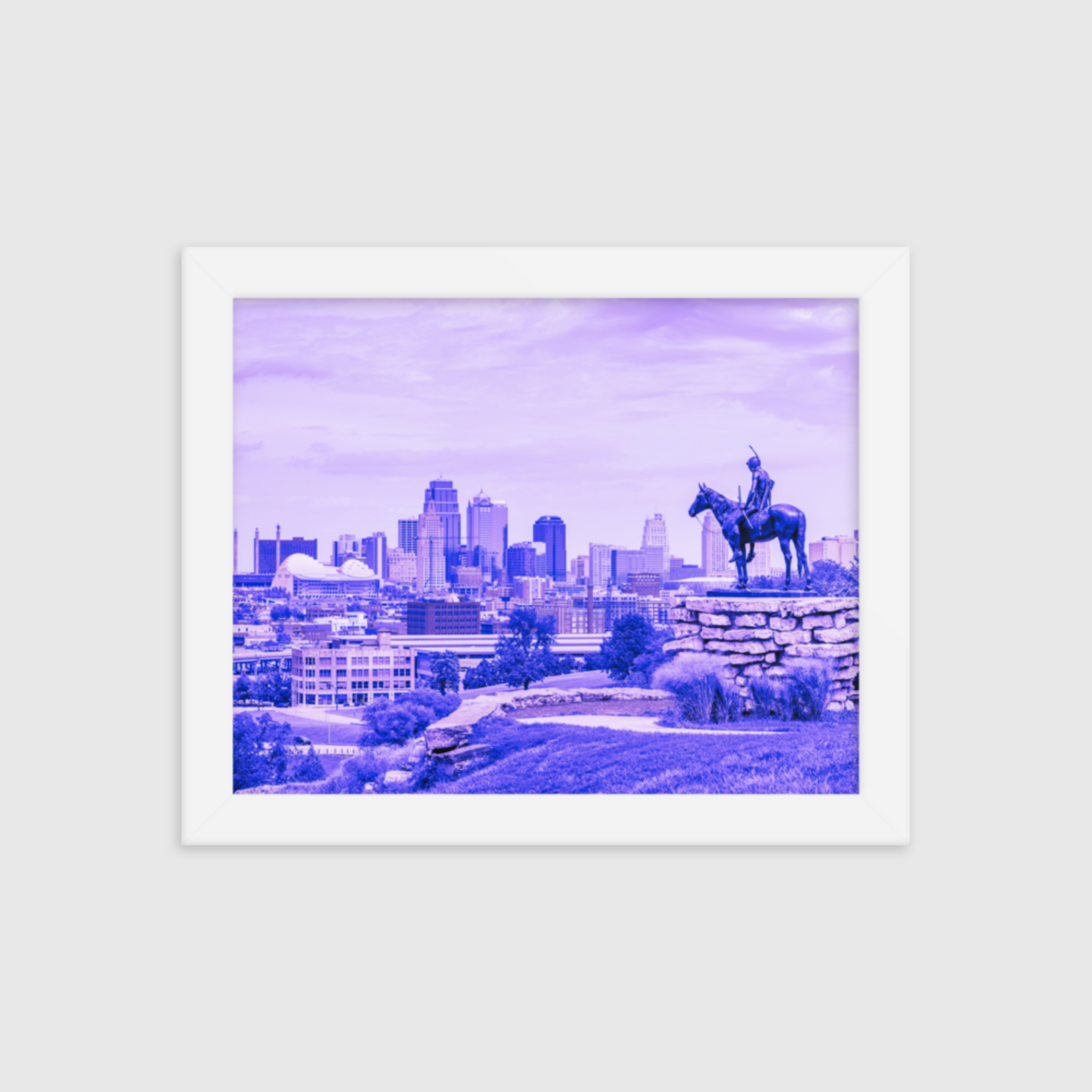 Kansas City's "The Scout" in Amethyst Framed Poster